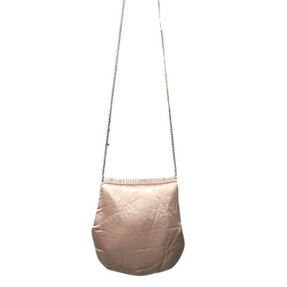 Le-Ann Champagne Color Satin 2 Piece Shoulder Bag and Coin Purse Prom Wedding - Picture 5 of 7